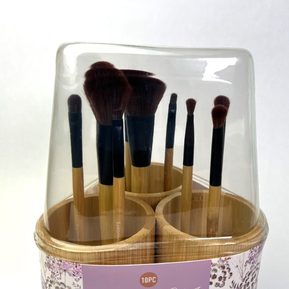 Complete Beauty Arsenal: 10-Piece Makeup Brush Set with Stylish Storage Carousel - Picture 6 of 9